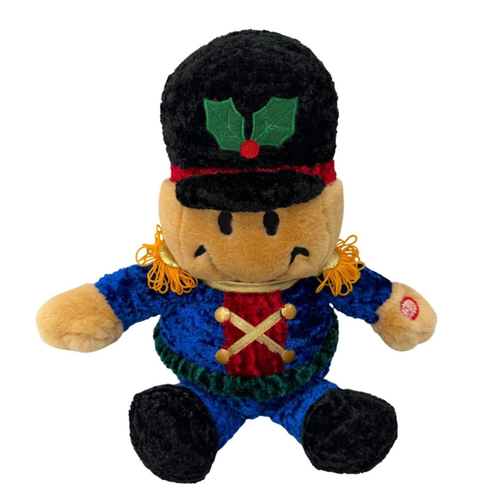 Dan Dee Nutcracker Plush Soldier Christmas Animated Toy Blue 15" Holiday Decor